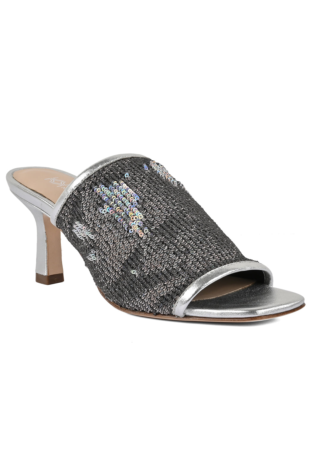 Glitter discount mules heels