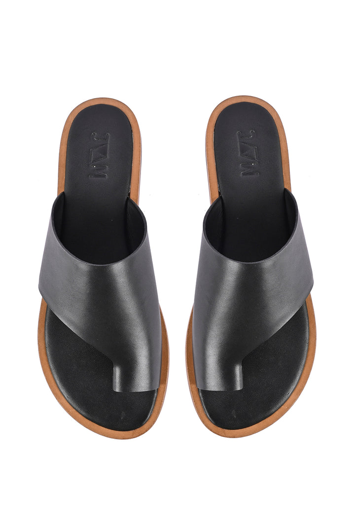 NETHI Padded Toe-Ring Flats Elegant Leather Flats JVAM