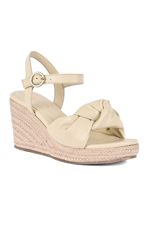 Wedge sandals with online bow